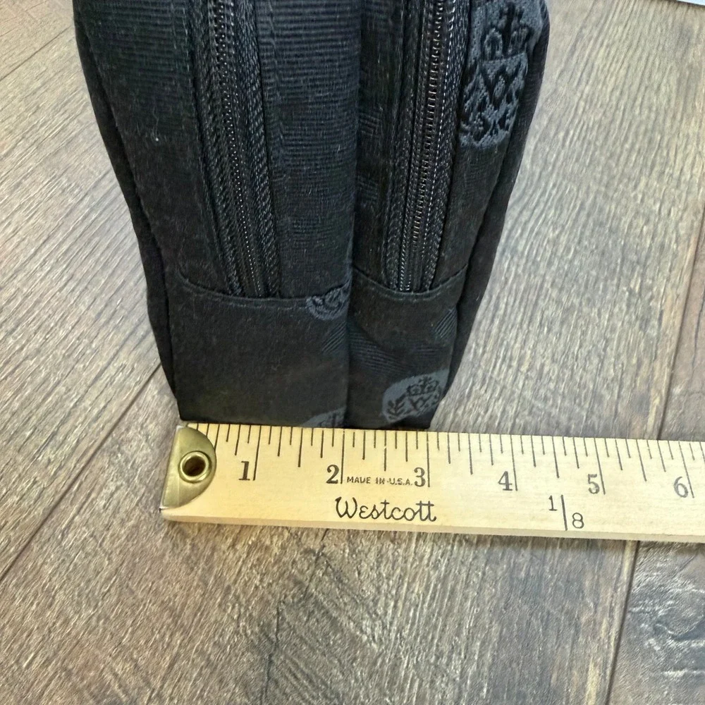 Adrienne‎ Vittadini Cosmetic Bag Set of 2 Womens Black Crest